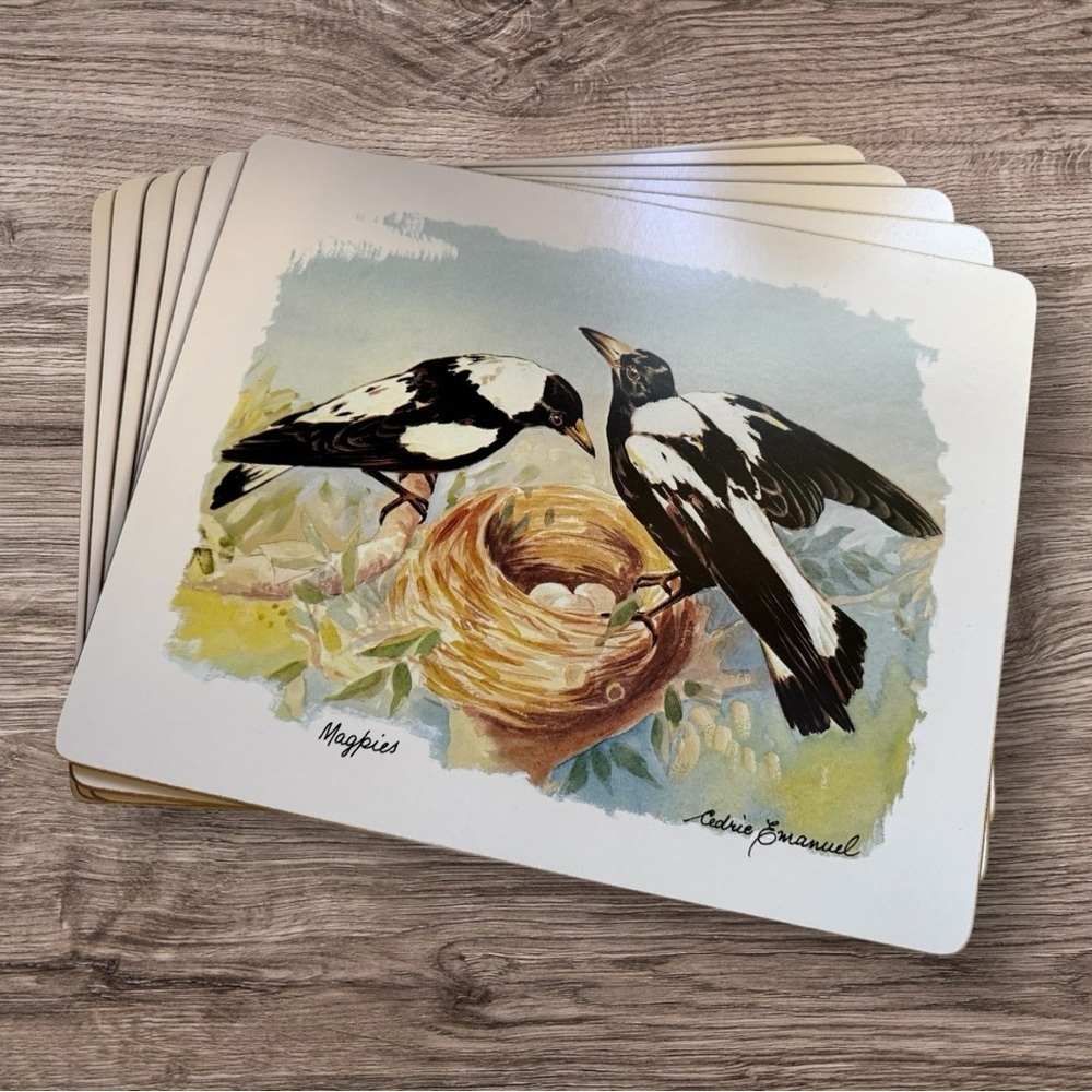 Vintage Placemats Featuring Drawings of Australian Animals by  Cedric Emanuel